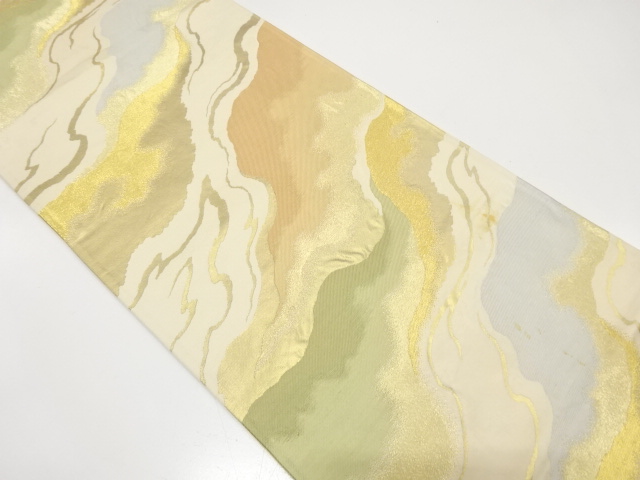 JAPANESE KIMONO / ANTIQUE FUKURO OBI / SILK / WOVEN MIST